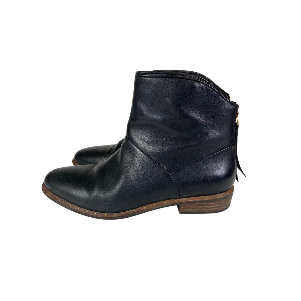 Ugg Boots Black Leather Back Zipper Closure Women's Size 9.5